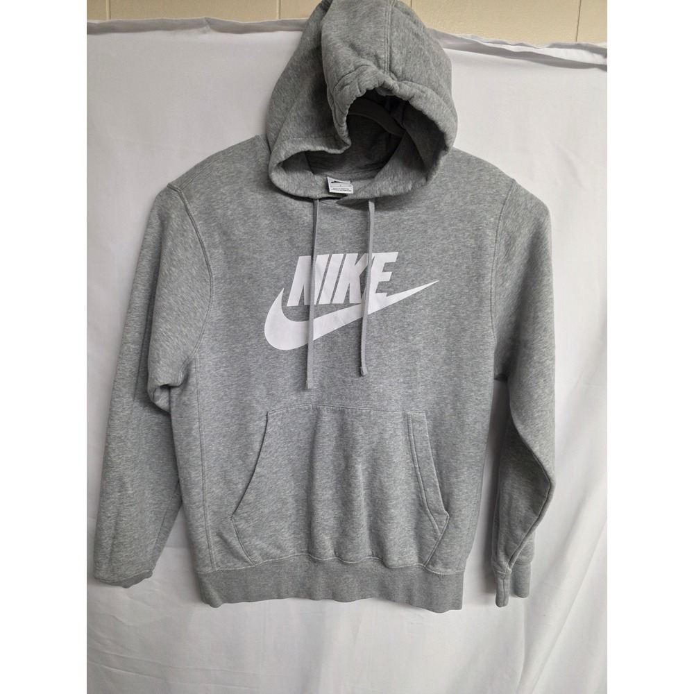 Nike Sportswear Mens Futura Logo Fleece Hoodie Gray Size S Pullover